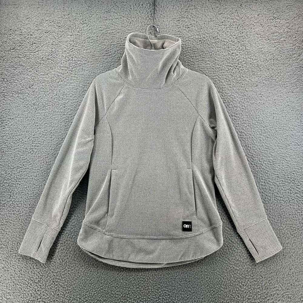 Outdoor Research Women's Trail Mix Cowl Pullover Gray Waffle Fleece Small